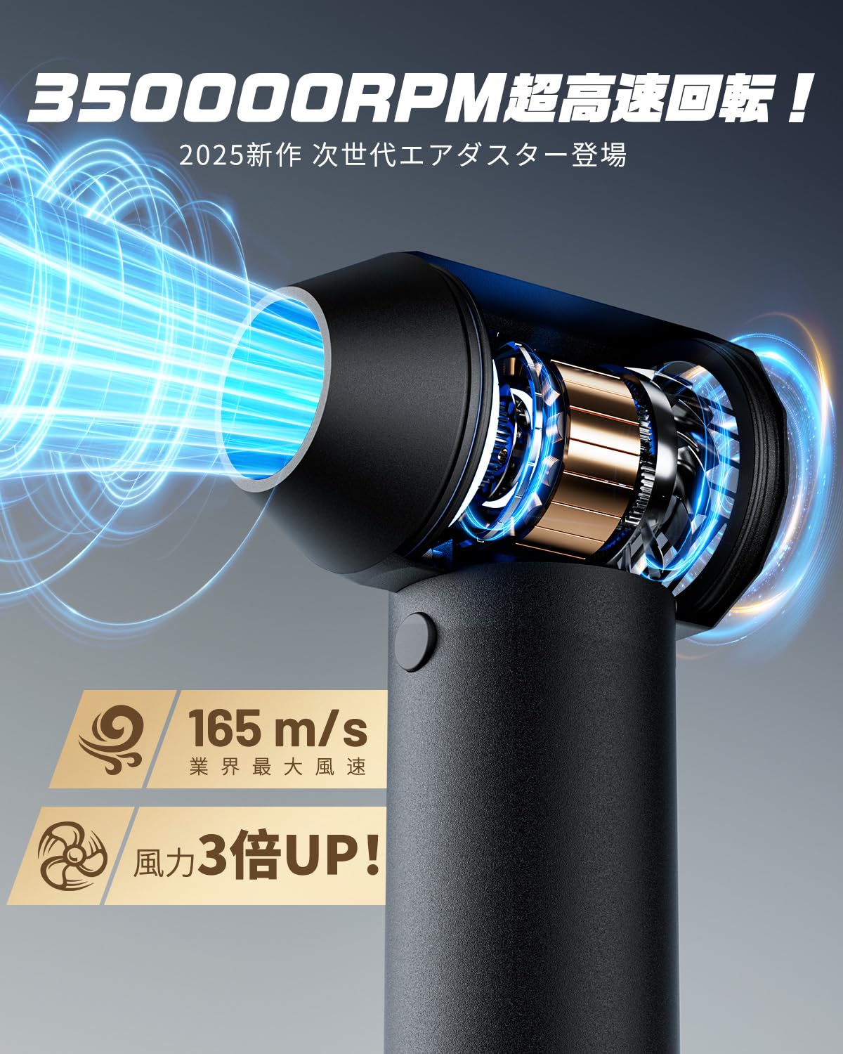 Amazon | KOJIHOMU エアダスター 洗車 【爆風165m/s・12000mAh